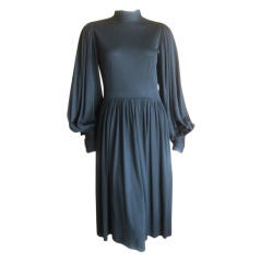 Vintage Elegant silk jersey poet sleeve dress from  Norman Norell