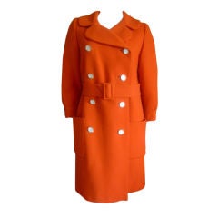 Vintage Mod Burnt Orange Coat by Norman Norell