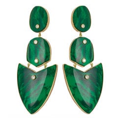 Malachite Arrow Earrings 