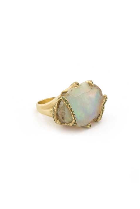 Raw Ethiopian Opal Ring