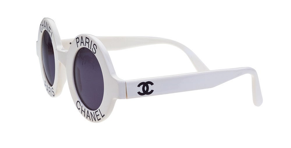 Extremely rare Chanel "CHANEL PARIS" logo frame sunglasses.

