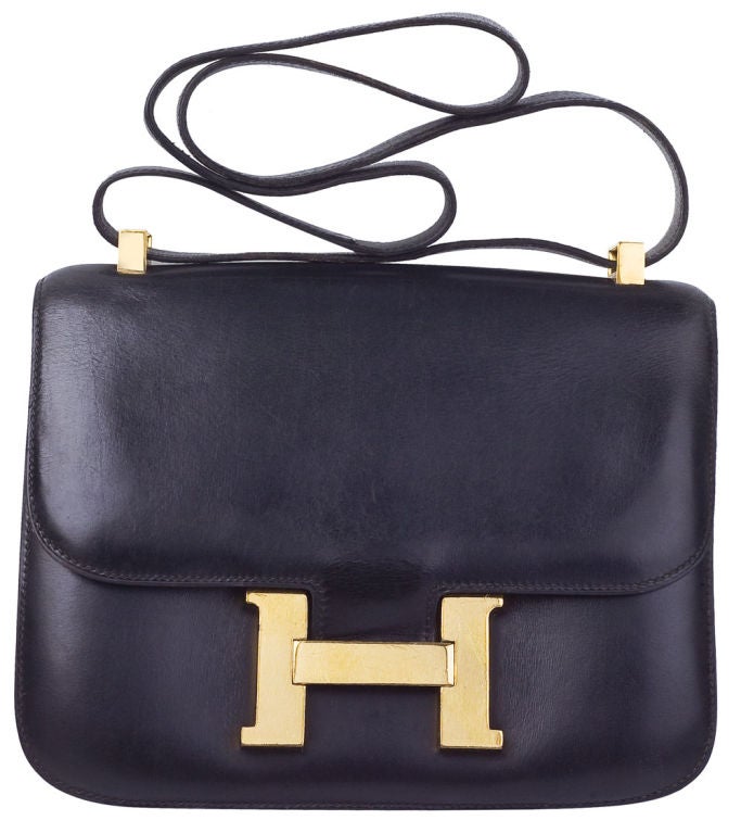 VINTAGE HERMES BLACK CONSTANCE BAG 23CM at 1stdibs  