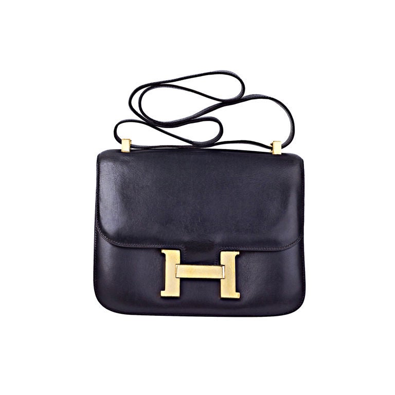 VINTAGE HERMES BLACK CONSTANCE BAG 23CM