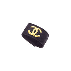 CHANEL QUILTED LEATHER BANGLE BRACELET