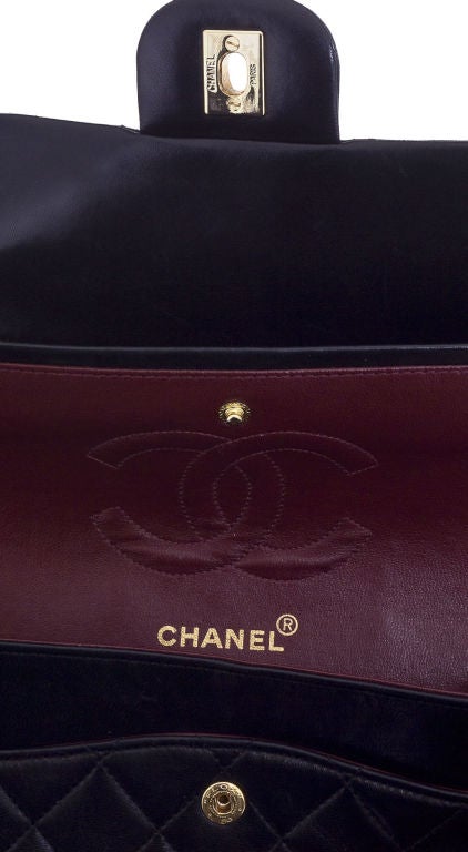Chanel classic quilted double flap 2.55 bag. It has a serial sticker and dust cover.