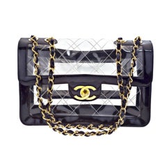 Chanel black patent/PVC jumbo bag