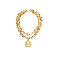 CHANEL DOUBLE CHAIN CC NECKLACE