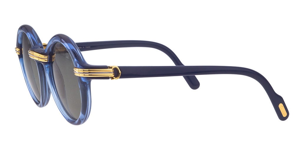 Vintage Cartier Cabriolet Sunglasses With Gold and Silver Details On The Nose and Temple.