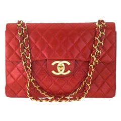 CHANEL RED 2.55 JUMBO QUILTED BAG