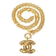 CHANEL LARGE QUILTED CC NECKLACE