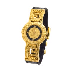 VERSACE MEDUSA WATCH WITH CROC EMBOSSED STRAP
