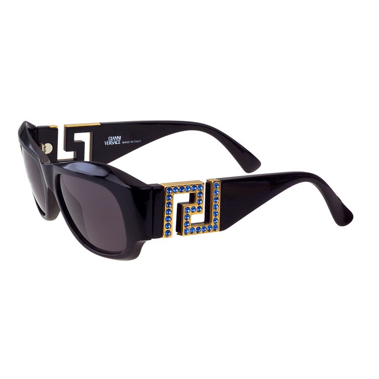 Black versace sunglasses with rhinestones hotsell