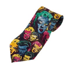 GIANNI VERSACE ICONIC MONROE AND JAMES DEAN PRINT NECKTIE