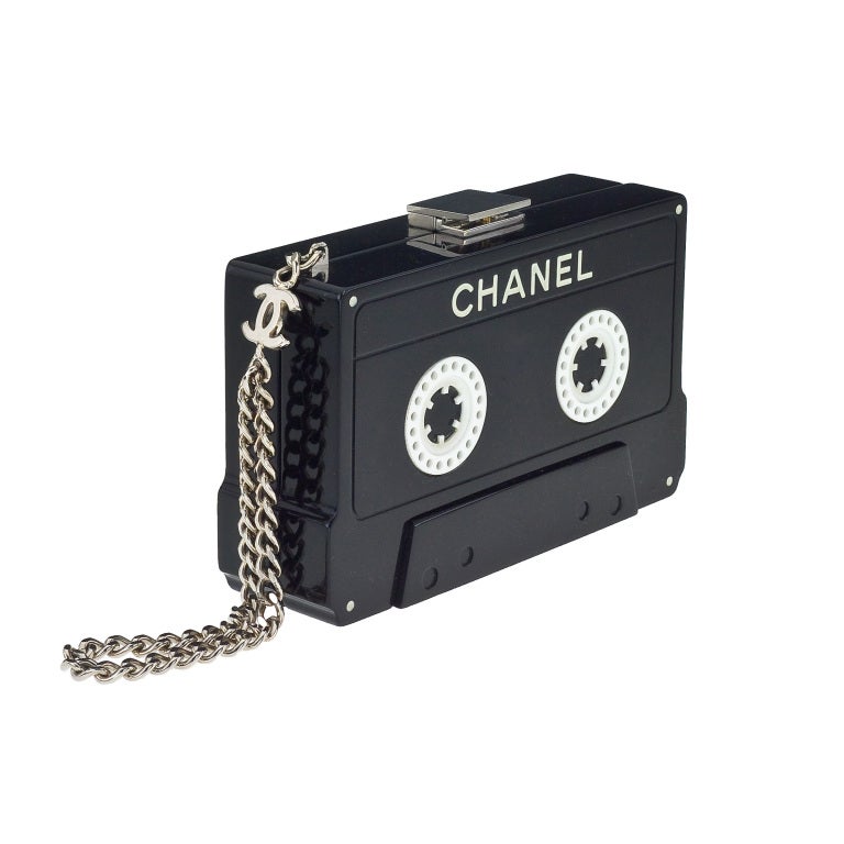 Extremely rare Chanel Cassette Tape Motif Clutch.