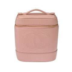 CHANEL PINK CAVIAR SKIN VANITY BAG