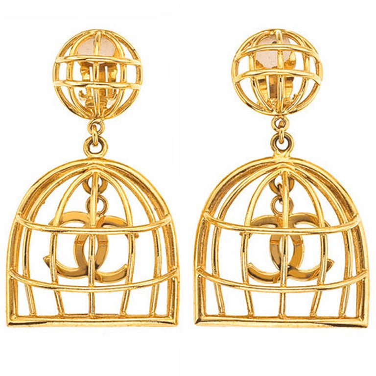 CHANEL BIRDCAGE EARRINGS