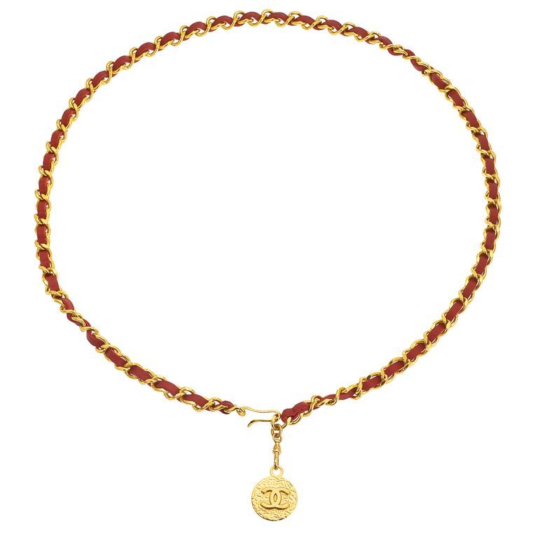 Vintage Chanel Red Gold CC Belt/Necklace