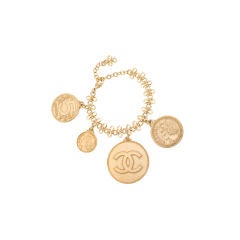 Vintage CHANEL LARGE COIN CHARM  BRACELET