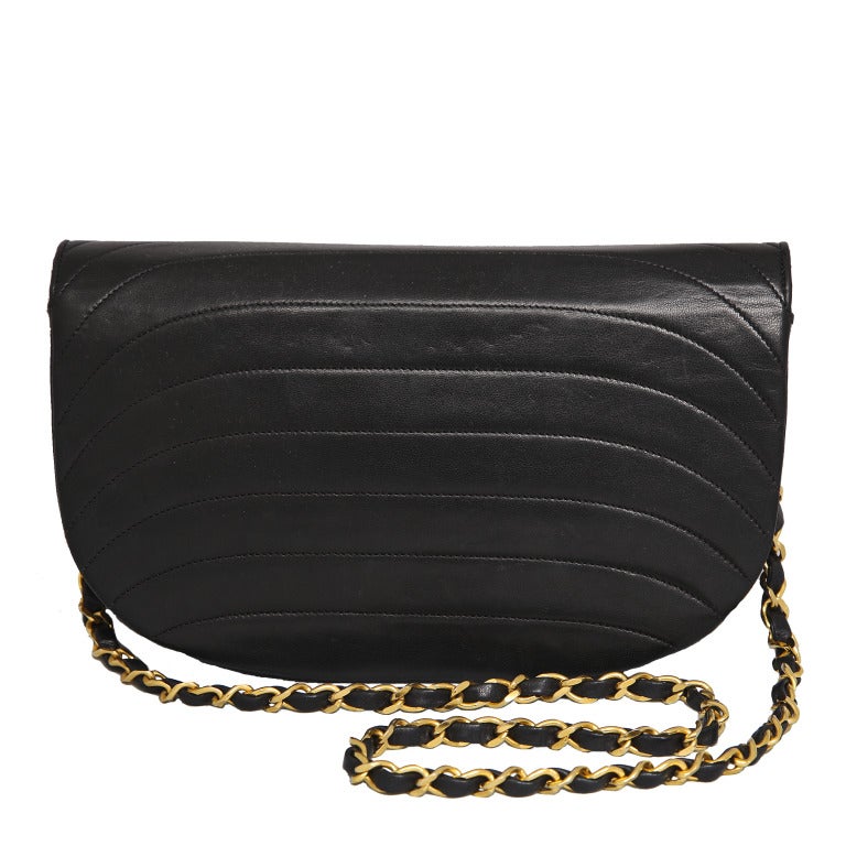 Black Vintage Chanel Demi Shoulder Bag