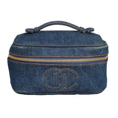 Vintage CHANEL DENIM VANITY CASE BAG