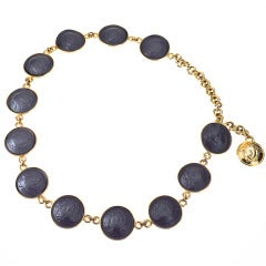 Gianni Versace Black/Gold Medusa Belt/Necklace