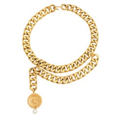 Vintage Chanel Choker Necklace with Coin Motif