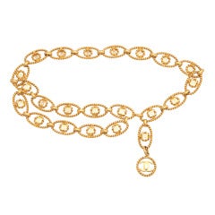 Chanel Gold Toned Chain Belt with CC Motifs