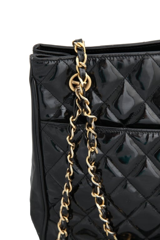 Women's Chanel Quilted Patent Leather Shoulder Bag