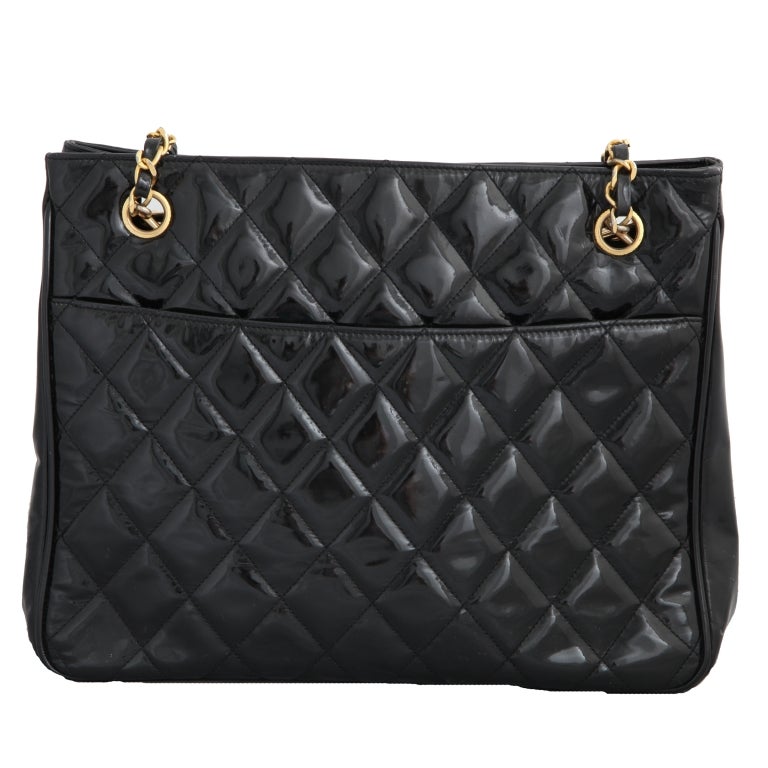 Chanel Quilted Patent Leather Shoulder Bag 3