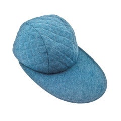 Chanel rare denim cap with quilted details