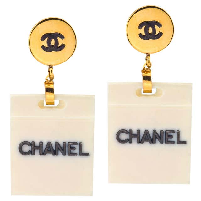 Chanel Shopping Bag Motif Earrings at 1stDibs