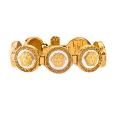 Gianni Versace Rare White and Gold Bracelet 10