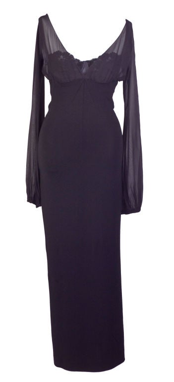 Dolce & Gabbana Black Chiffon Dress.
Chest: 26 inches
Waist: 23 inches
Shoulder to hem: 55 inches

