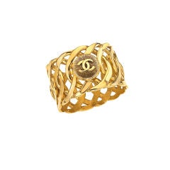 Vintage CHANEL BANGLE BRACELET WITH 3 CC MOTIFS