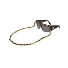 Vintage Chanel Gold And Black Chain Sunglasses