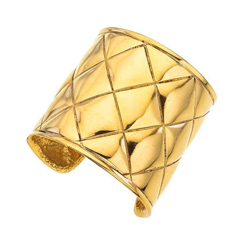 CHANEL QUILTED BANGLE BRACELET at 1stDibs