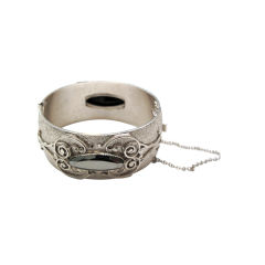 Vintage WHITING & DAVIS Silver Plate Cuff Bracelet