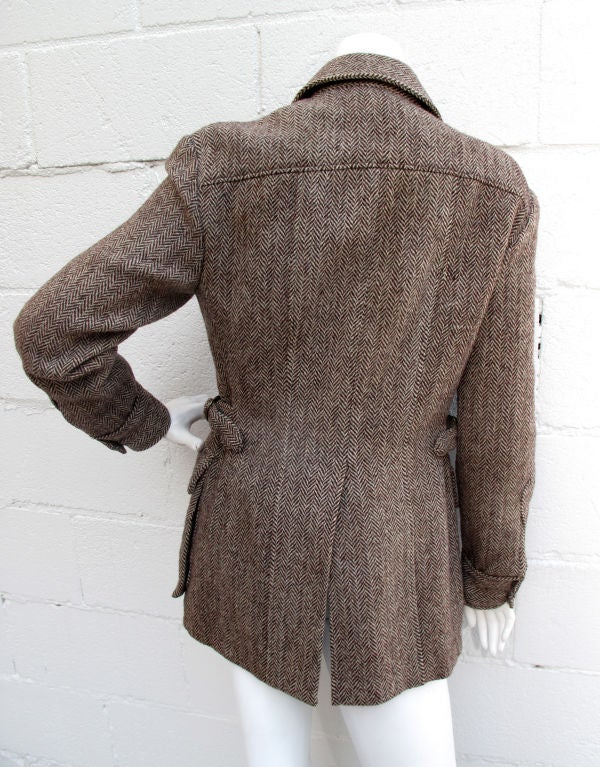Classic RALPH LAUREN Tweed Jacket w/ Shoulder Patch at 1stdibs