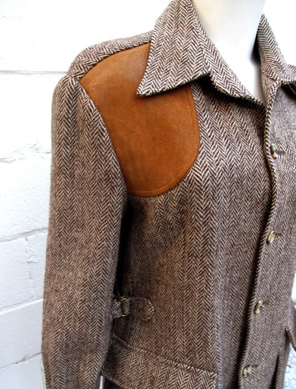 Classic RALPH LAUREN Tweed Jacket w/ Shoulder Patch 1