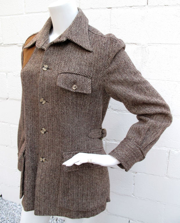 Classic RALPH LAUREN Tweed Jacket w/ Shoulder Patch 3