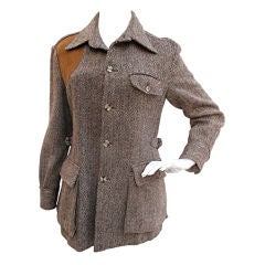 Vintage Classic RALPH LAUREN Tweed Jacket w/ Shoulder Patch