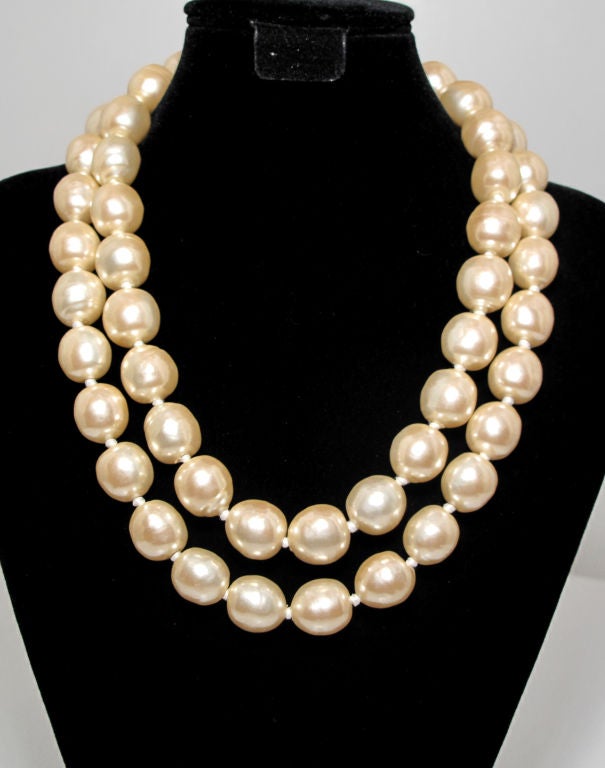 Women's KARL LAGERFELD Hand Knotted Baroque Pearl Necklace