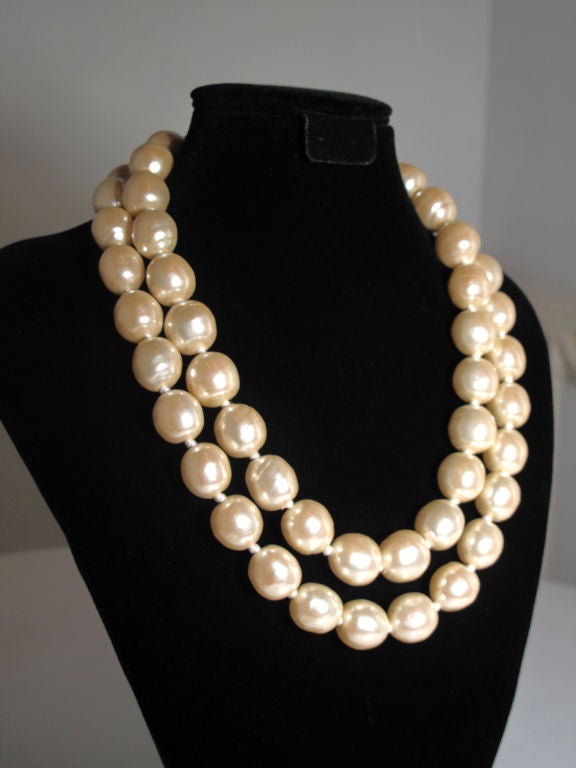 KARL LAGERFELD Hand Knotted Baroque Pearl Necklace 2