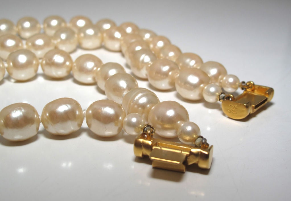 KARL LAGERFELD Hand Knotted Baroque Pearl Necklace 3