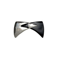 FABRICE - Made in France Silver and Black Brooch