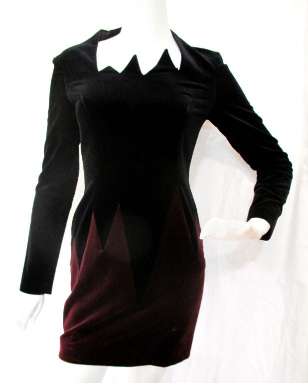 PIERO PANCHETTI & J. FRANCOIS CHARLES Late 80s Velvet Mini Dress

The dress is black and deep burgundy , which is not completely apparent in the photos. Super sexy!

Please contact us for measurements