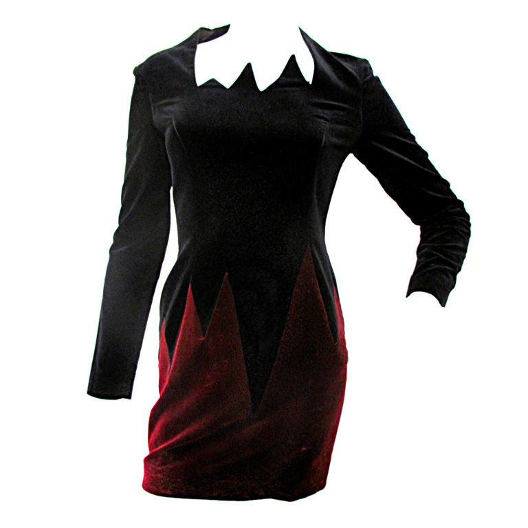 PIERO PANCHETTI Late 80s Velvet Mini Dress