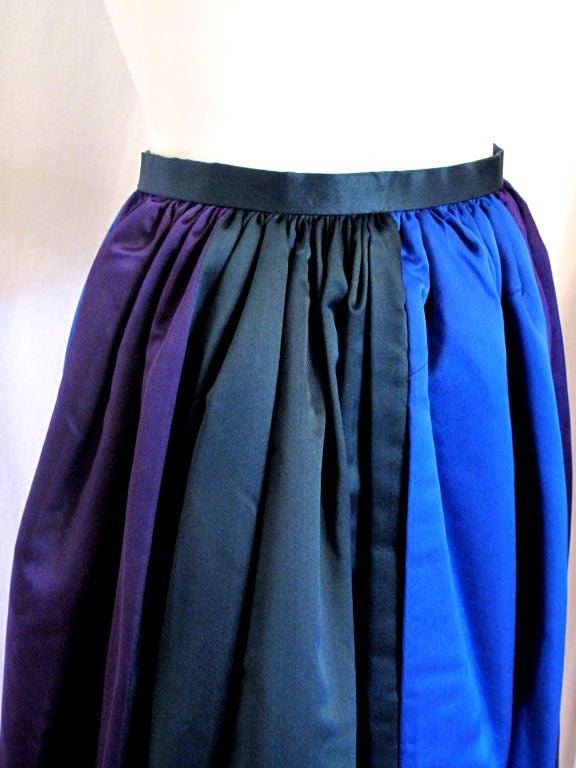 Bold BILL BLASS Color Block Full Maxi Skirt 1