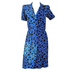 Classic GIVENCHY Blue 
Black Floral Dress
