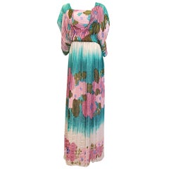 Ethereal Watercolor Florals Maxi Dress